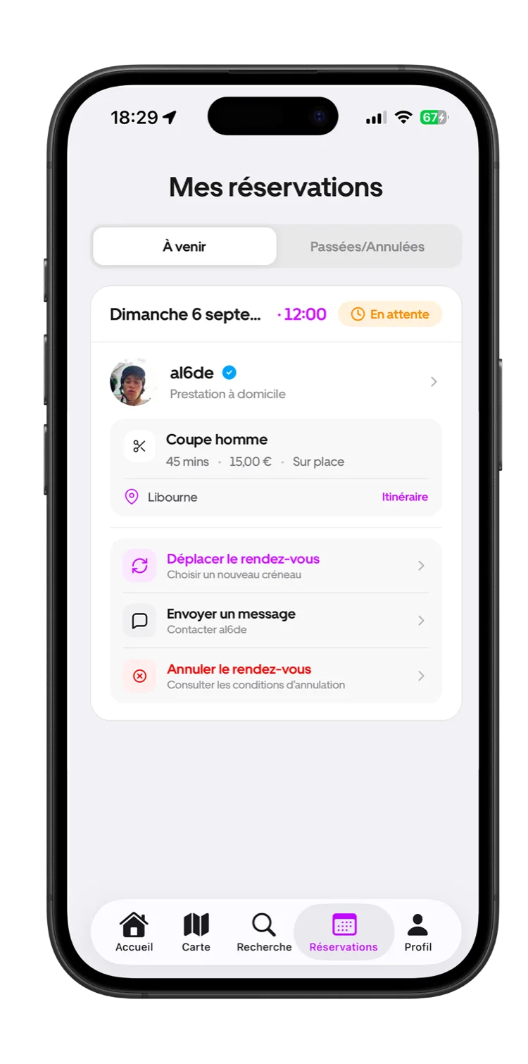 Déplacer ou annuler, sans appeler.